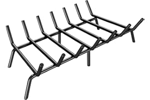 KIKIBRO Fireplace Grate 30 Inch, Firewood Log Holder Rack, Heavy Duty Fire Wood Stove Grates for Indoor Outdoor Camping Chimney Hearth Burning Fireplace Accessories Tools