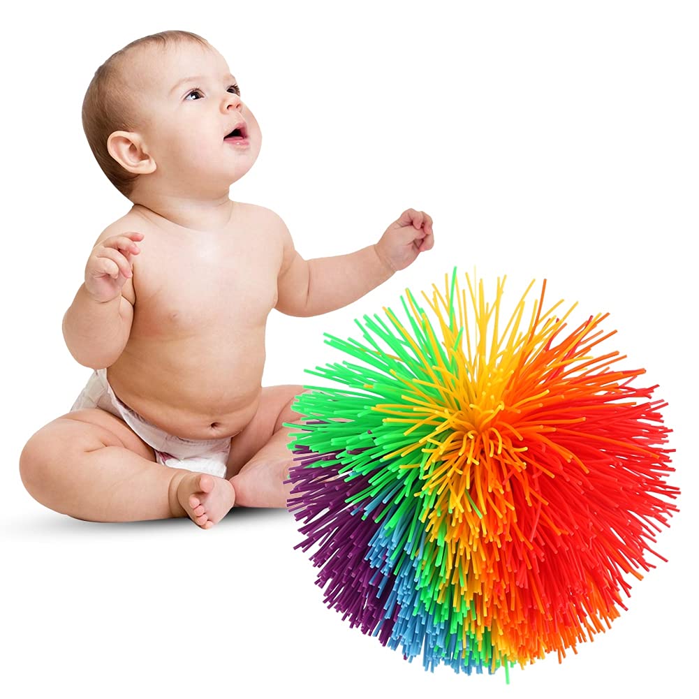 Monkey Stringy Balls, Soft Active Sensory Stress Balls Fun Toys Silicone Stress Relief Rainbow Colorful Sensory Toy