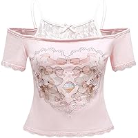 SOLY HUX Women's Floral Lace Crop Top - Y2K Bow Scoop Neck Camisole For Parties, Dates & Night Out