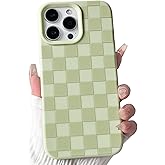 Lovmooful Compatible for iPhone 16 Pro Case Cute Color Checkerboard Lattice Plaid with Aesthetic Design for Girls Women Soft TPU Shockproof Protective Girly for iPhone 16 Pro Case-Green