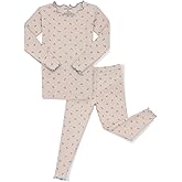 AVAUMA Baby Boy Girl Pajama Set 6M-7T Kids Cute Toddler Snug fit Flower Pattern Design Pjs Cotton Sleepwear Ruffled Shirring