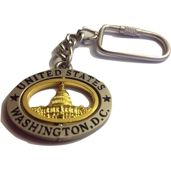 Amazon.com: Washington D.C. Keychain - Pewter Gold Oval