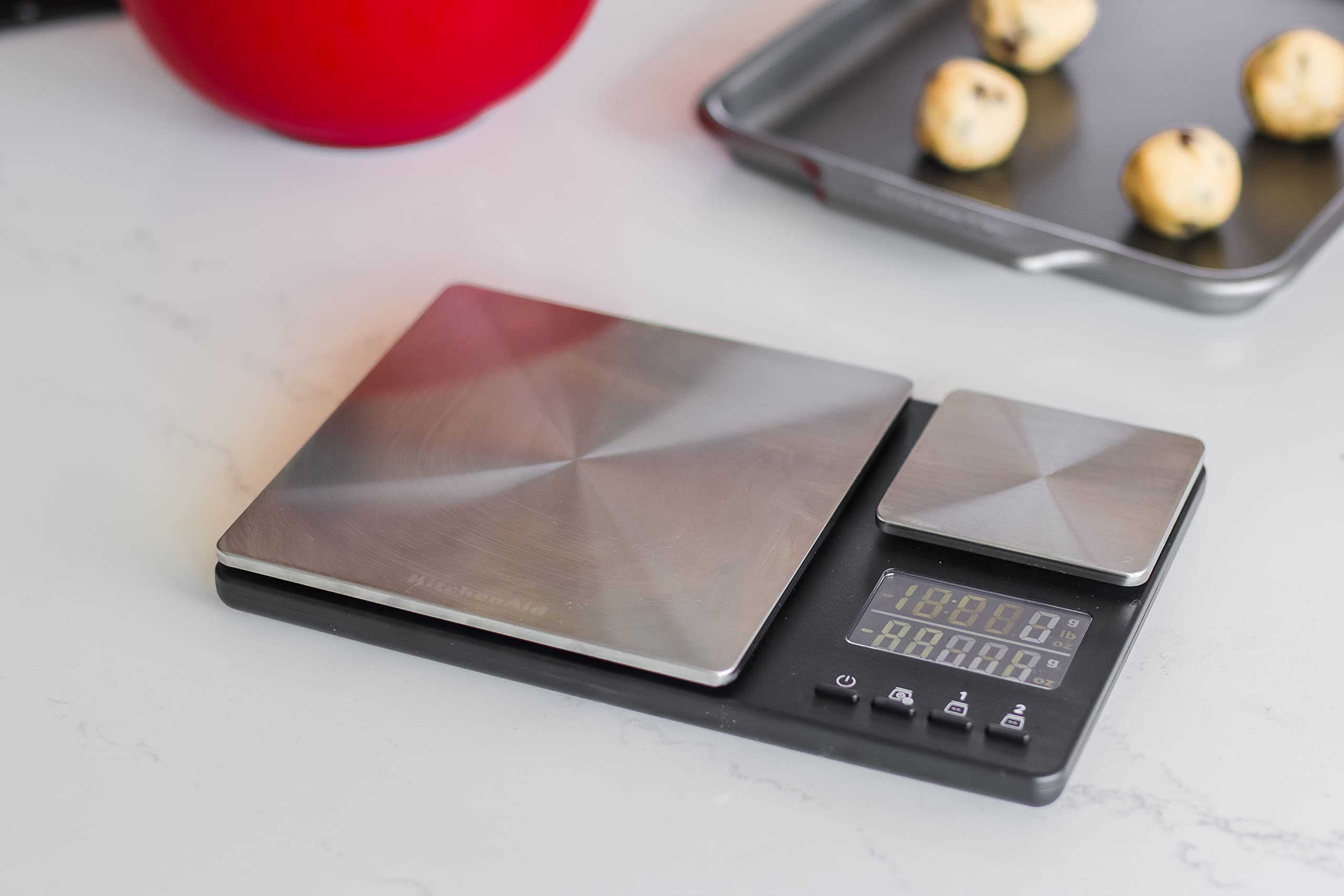 KitchenAid Digital Food Scale with Two Platforms, Weighs Between 5000g and 500g, Black, One Size