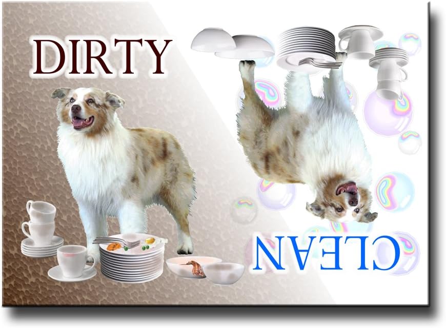 Australian Shepherd Dog Clean Dirty Dishwasher Magnet