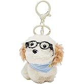 Dexprosy Plush Dog with Glasses Keychain – Funny Animal Keyring Charm for Women | Car Key Handbag Backpack Decor Gift