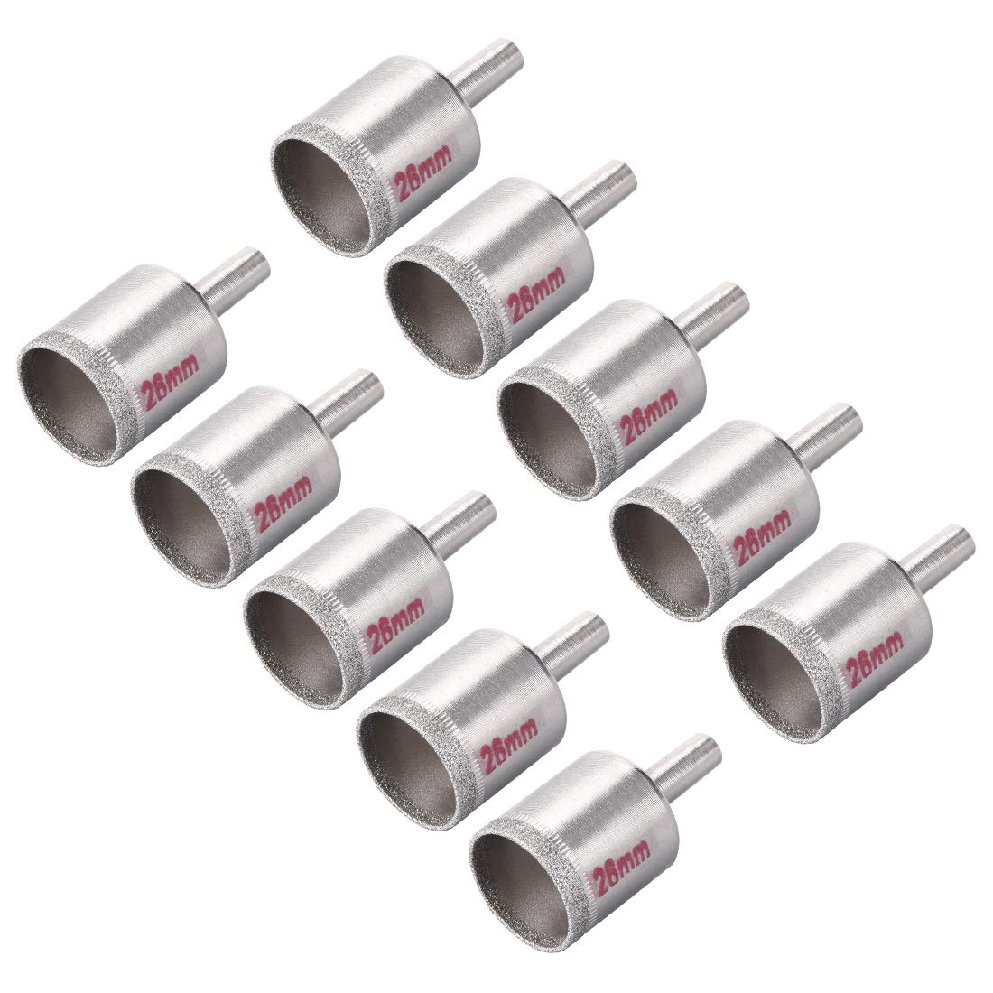 sourcing map 26mm Diamond Drill Bits Hole Saws for Glass Tile Porcelain Marble Ceramic Bottles Pots Brick Pack of 10