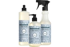 Mrs. MEYER'S Kitchen Set, Dish Soap, Hand Soap, and Multi-Surface Cleaner, 3 CT (Snowdrop)