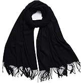 Womens Scarfs Large Soft Cashmere Feel Pashmina Scarves Shawls and Wraps for Evening Dress in Solid Colors