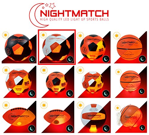 NIGHTMATCH-Balon-de-futbol-LED--Tamano-oficial-5--Juego-completo--2-LED-activados-por-sensor-para-diversion-en-la-oscuridad--Ideal-para-pequenos-y-grandes--pelota-luminosa-para-ninos--futbol-luminoso