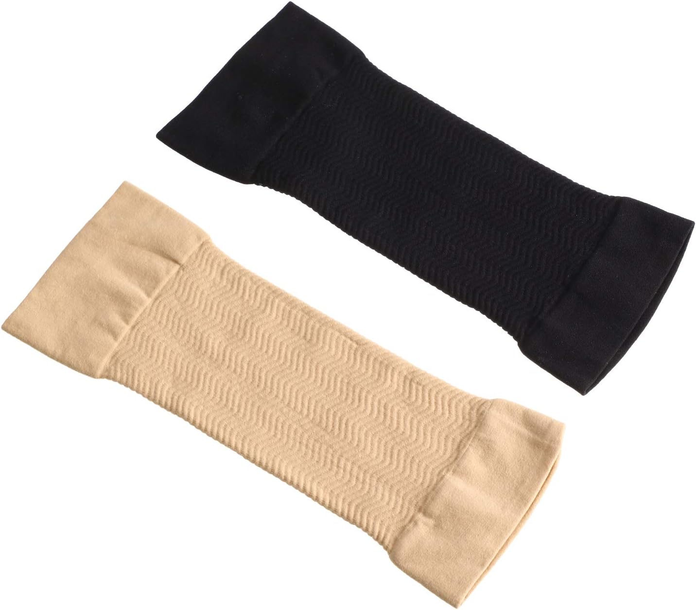 4 Pairs Slimming Arm Sleeves Arm Elastic Compression Arm Shapers Sport Fitness Arm Shapers for Women Girls Weight Loss (Black and Nude Color): Health & Personal Care