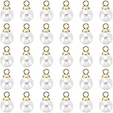 PATIKIL Pearl Charm, 100pcs Pearl Beads Faux Pearl Pendant Charm DIY for Jewelry Making Bracelets Earrings Necklace Crafts