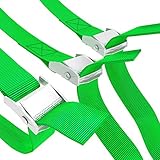 3 Strap For Car Cargo Rack - Lashing Straps for Kayak Trailers - Green Tie Down Boat Straps - Long Adjustable Strap With Metal Buckle Lock - Auto Straps Heavy Duty