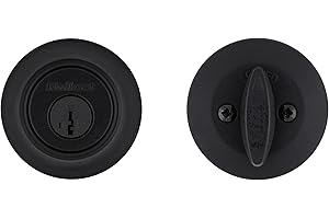 Kwikset 660 Deadbolt Deadbolt Lock, Matte Black Round Exterior Keyed Front Entry Door, Pick Resistant SmartKey Rekey Security, Single Cylinder Dead Bolt