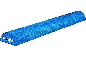 Yes4All EVA Firm Foam Roller for Stretching, Half Yoga Back Roller for Muscle Massage for Pilates, Yoga, Balance & Core Exercises - 12/36 inches