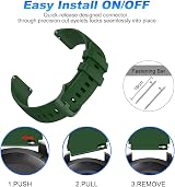 Wownadu 18mm Silicone Strap Green for Garmin Vivoactive 4S/Venu 3S/2S view 3