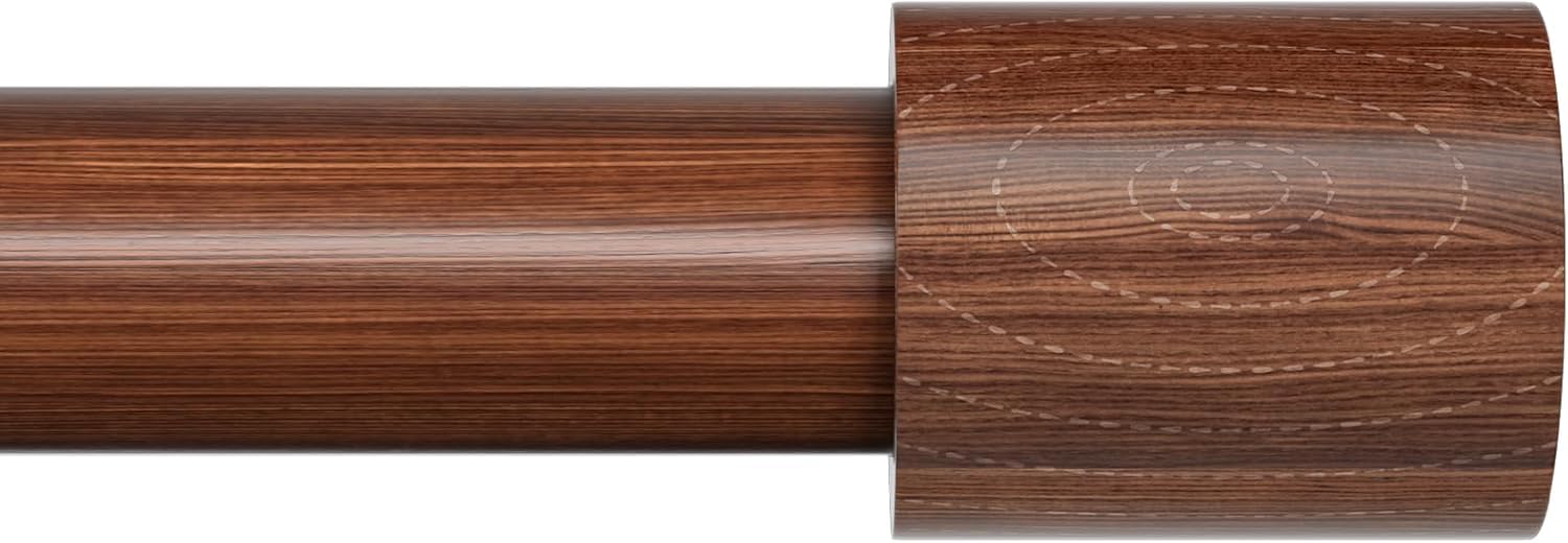 Photo 1 of PeSenp Wood Curtain Rod for Windows 48 to 84,1 inch Heavy Duty Decorative Curtain Rods with Imitation Wooden Grain Finials, Adjustable Boho Drapery Rod for Bedroom, Kitchen