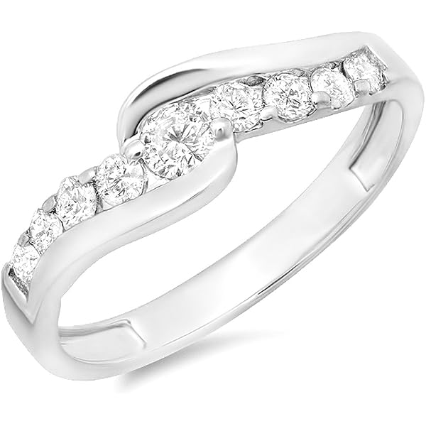 Dazzlingrock 0.45 CTW Black & White Diamond Right Hand Ring | Sterling Silver Ladies' Fashion Ring