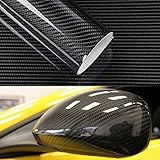 Premium 5D HIGH Gloss Black Carbon Fiber Vinyl Wrap Bubble Free Air Release (6FTX5FT / 72"X60")