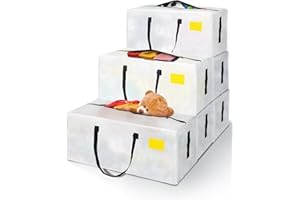 AdeaBag 6 Pack Extra Large Moving Bags, Heavy Duty Packing Bags with Zippers and Handles for Space Saving, Clothes Storage, College Essentials, Travel, Clear