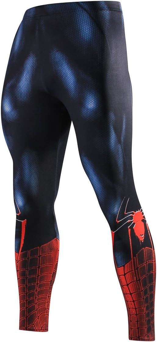 Compression Pants Elastic Running Tights Mens Sports Spiderman Superhero Printing Dry Leggings