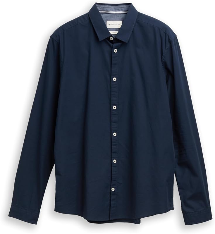 Hombre Camisa Slim Fit con estructura 1023881, 10302 - Dark Blue, M