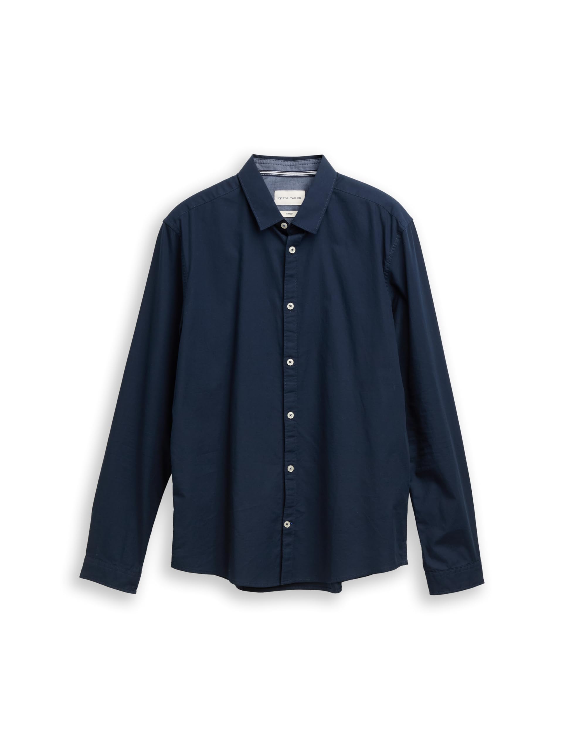 TOM TAILOR Herren Slim Fit Hemd mit Struktur 1023881, 10302 - Dark Blue, L 4
