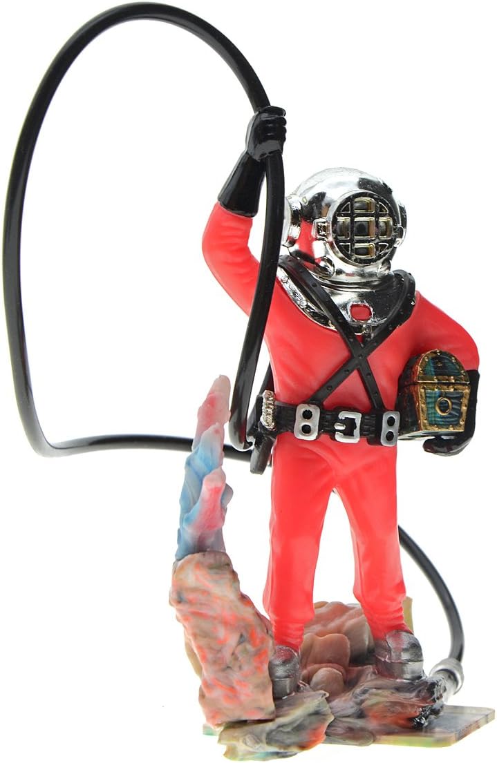 Saim Diver with Hose Live Action Aerating Aquarium Ornament Fish Tank Decoration