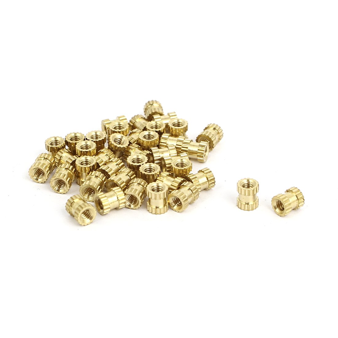 Sourcingmap M2x4mmx3.5mm Brass Knurled Threaded Nut Insert Embedded Nuts 40pcs