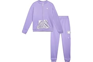 RBX Active Girls Pants Set - 2 Piece Fleece Zip Up Hoodie Sweatshirt and Kids Girls Sweatpants Athletic Set (7-12)