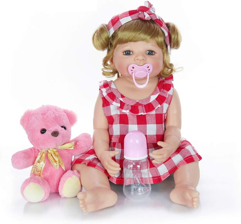 Prezzo HWBB Rebirth Doll Full Silicone Girl Reborn Baby Doll 22 Pollici / 55cm Simulazione Baby High-End Gift Doll Femminile Lifelike Boy Girl Toy Miglior Regalo di Natale Offerte