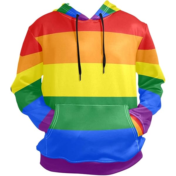 ZZKKO Gay Pride Rainbow Casual Wear for Men Hoodie Pullover