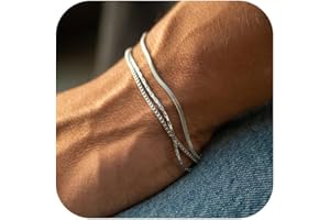 MOSFLOR Mens Bracelet - Dainty Gold/Silver Chain Bracelet Stack 14K Gold Plated Silver Bracelets for Men Stainless Steel Adjustable Cross Charm Cuban Link Bracelet Snake Jewelry Set to Men Dad Birthday Day