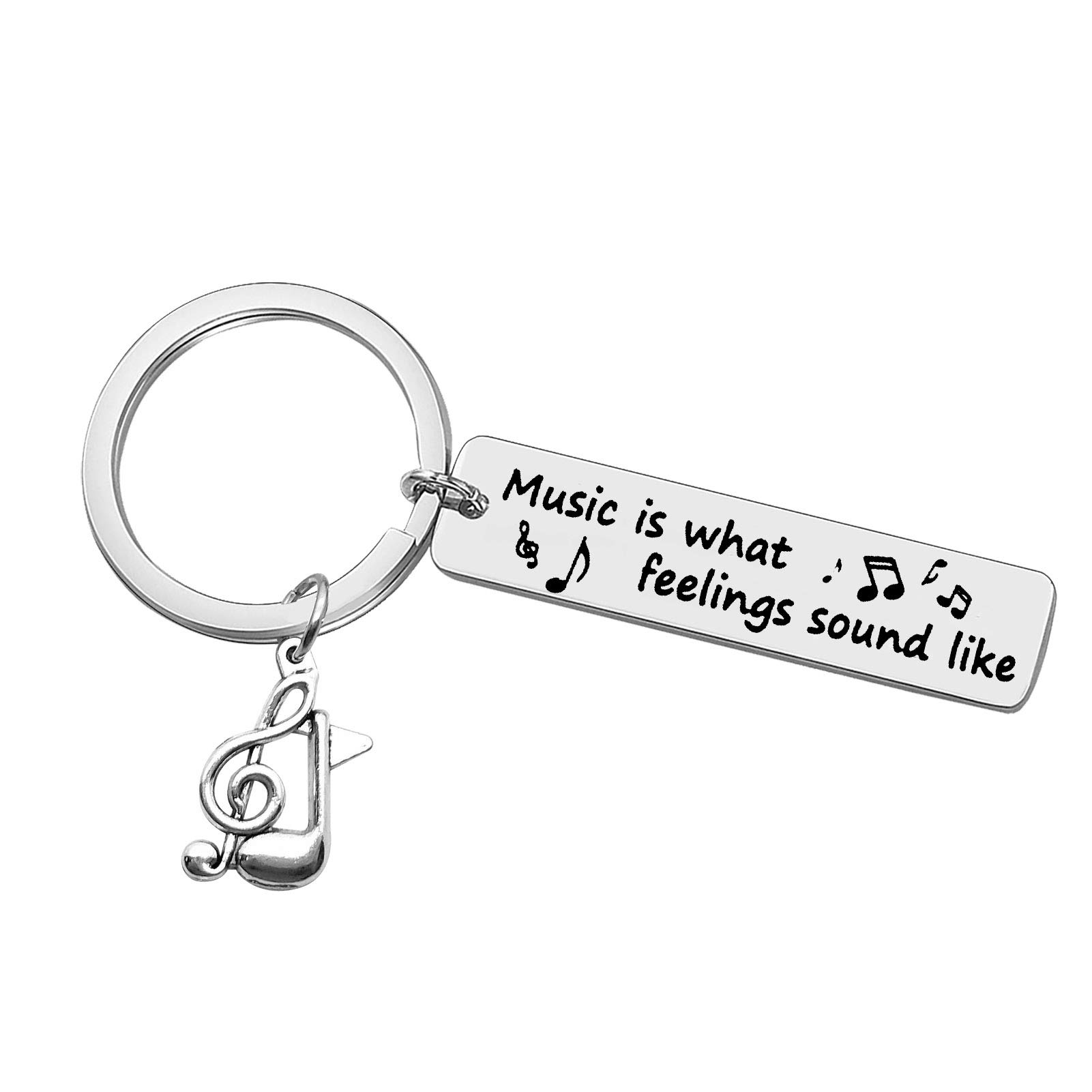 Music Keyring Music Lover Gift for Singer Keyring Music is What Feelings Sound Like Musically Keyring Music Teacher Gift Musician Valentine Valentines Birthday Graduation Gift for Music School Student