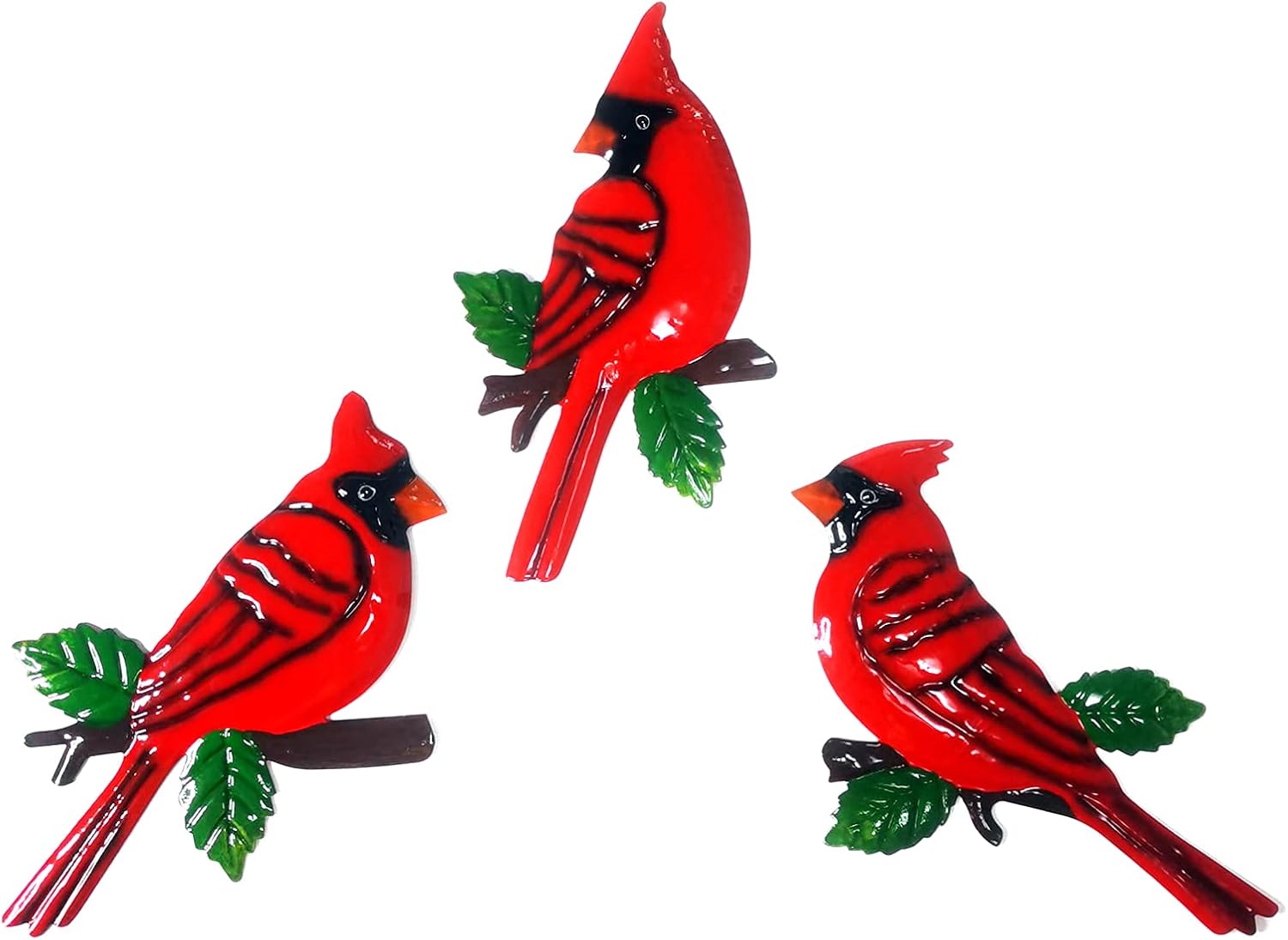 Plaques & Wall Art - Usupgift Cardinal Birds Metal Set of 3 Wall Art Gift for Garden Fence Patio Porch Home Decoration (Red Cardinal-1)