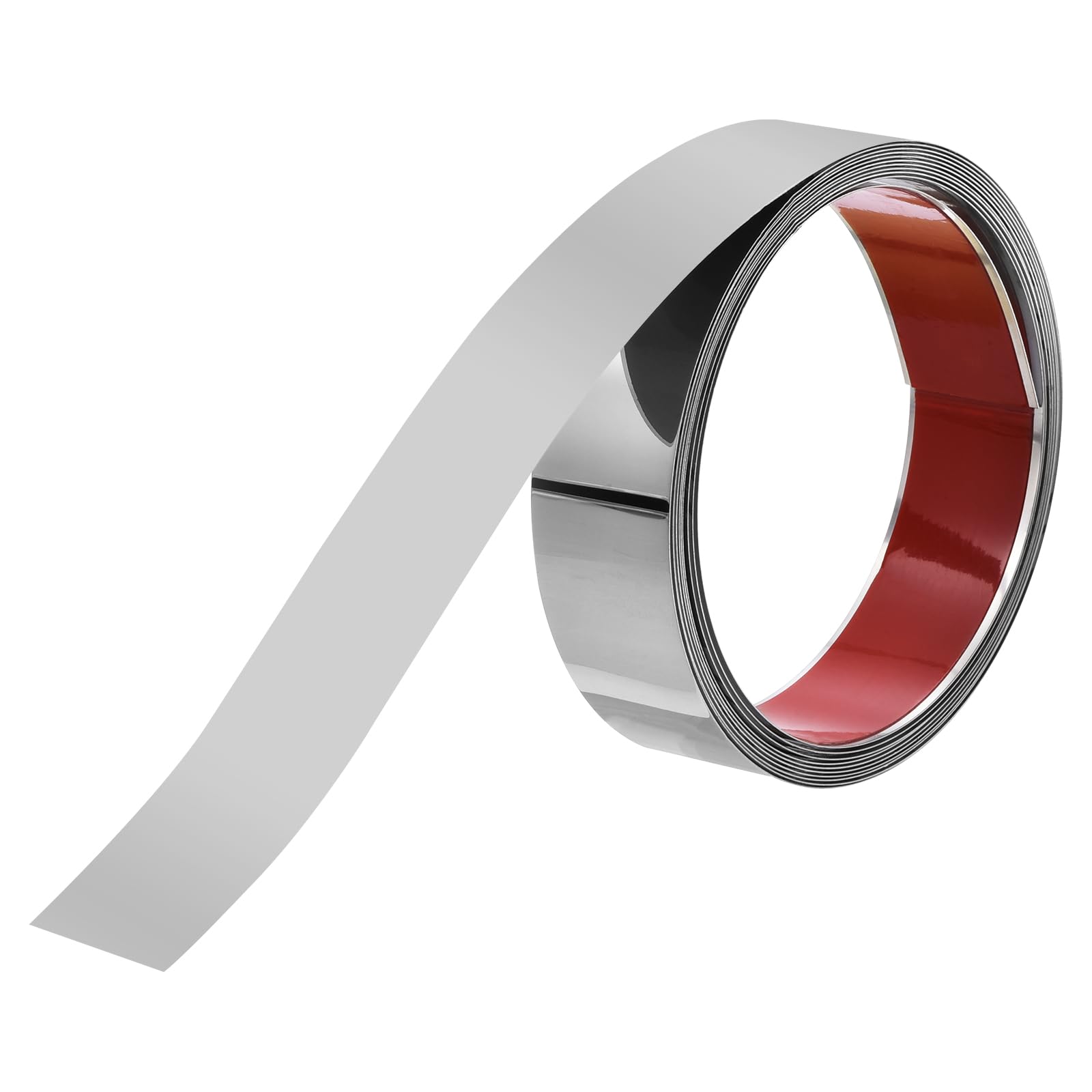 uxcell Wall Trim Molding, Stainless Steel Peel and Stick (Mirror-Like Finish), for Ceiling, Mirror Frame 16.4Ft x 1.6in，Silver