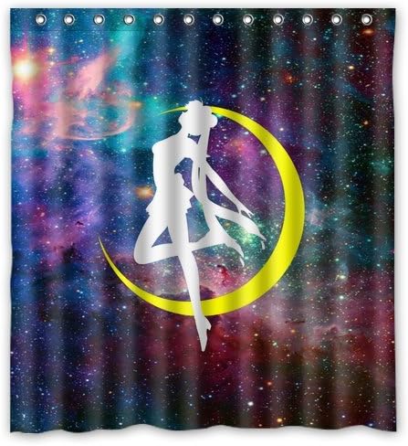 Tanyhouse Custom Sailor Moon Anime Nebula Background Waterproof Fabric Bathroom Shower Curtain 66" x 72"