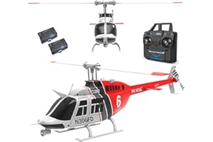 Ssccgym C138 206 Remote Controlled Helicopter Aircraft Plane RC Heli Aileronless 6CH 6-Axis Gyroscope Altitude Hovering Add Optical Flow Localization 2Battery for Adults Beginners (Red)