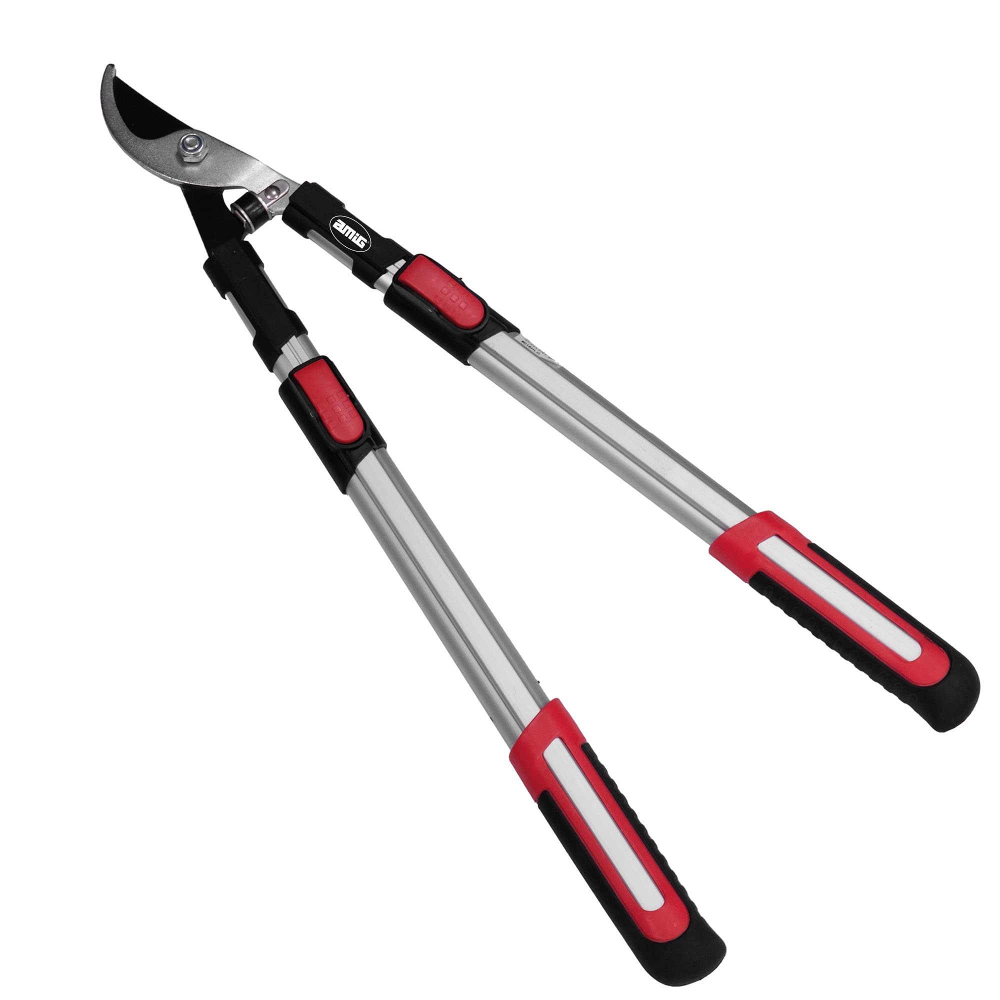 Amig - Two Hand Extendable Pruning Scissors | Aluminium Telescopic Handle | Teflon Coated Steel Blade | 62 to 97 m | Bypass Cut | 38 mm Cutting Capacity | Green and Wet Branches
