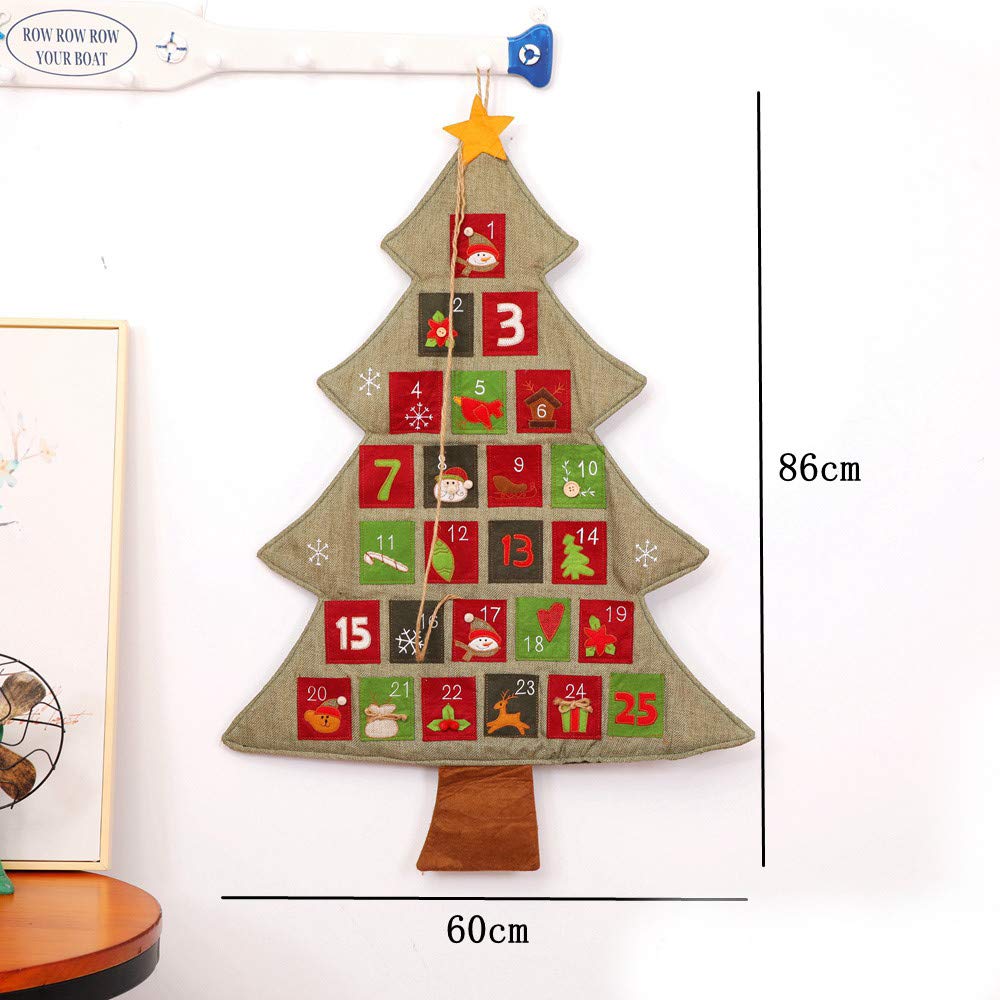 正規激安 Coohole 33 5x23 6インチ クリスマスツリー型 壁掛けカレンダー アドベントカウントダウンカレンダー B07jhwhm7t A 魅力的な Www Ichillmusic Com