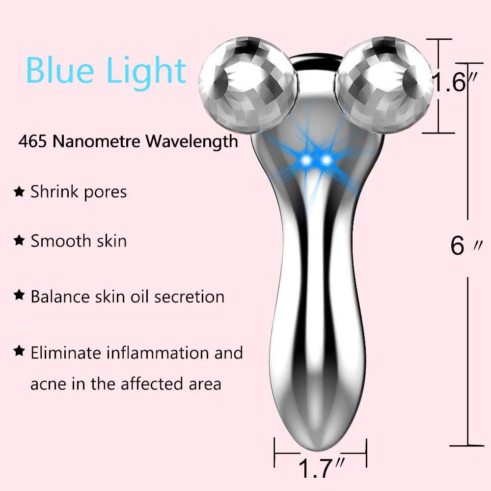 4D Microcurrent Facial Massager Roller, Electric Rechargeable Face Lift Beauty Roller Body Massage for Anti Aging Wrinkles, improve Facial Contour, Firm Body Skin: Beauty