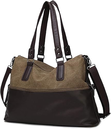 Amazon Co Jp Tolymomo トートバッグ メンズ Pu ナイロン ビジネスバッグ ショルダーバッグ 斜め掛け 肩掛け 手提げ 大容量 出張 通勤 Brown シューズ バッグ