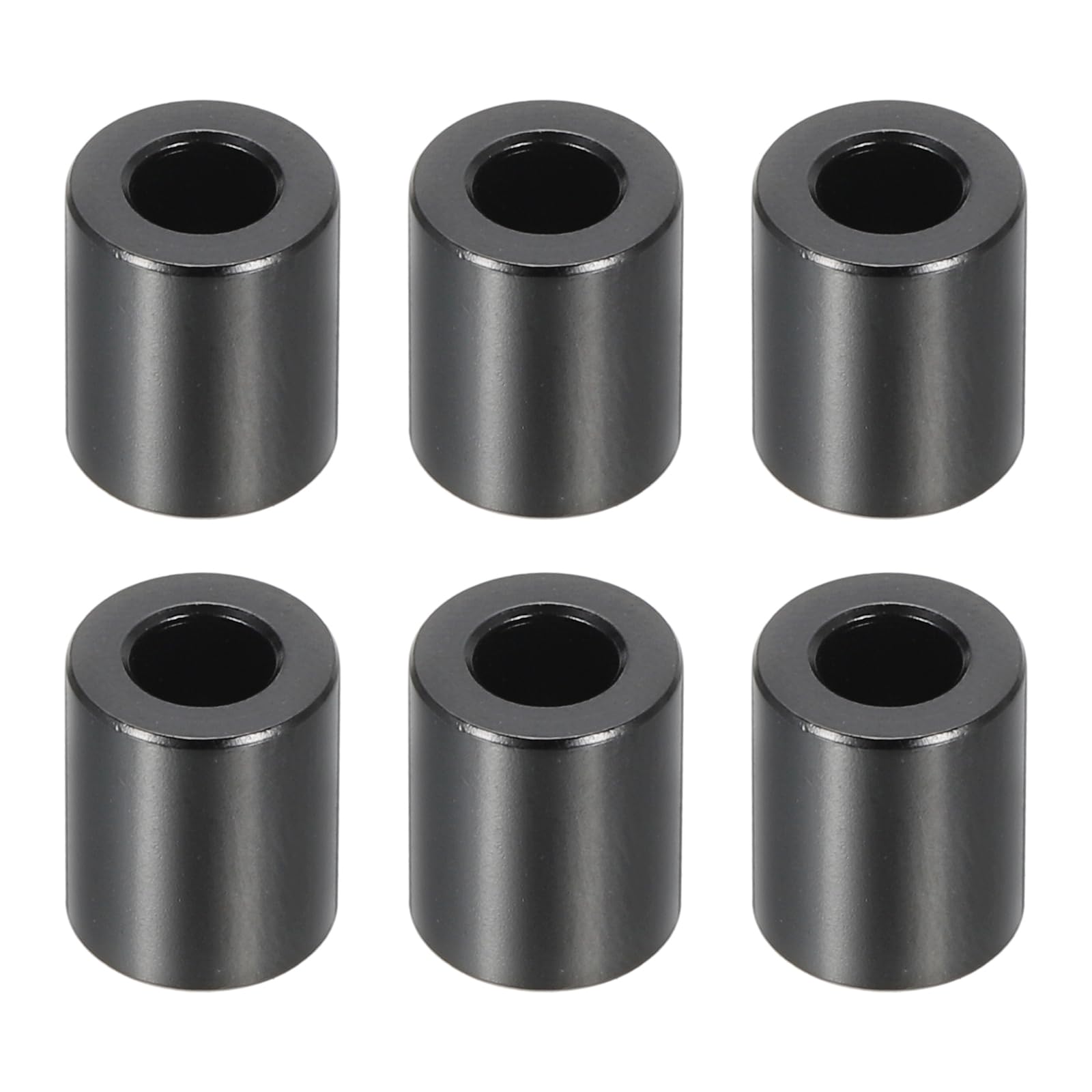 PATIKIL M5 Aluminum Spacers, 6 Pcs Metal Spacers Aluminum 5.2mm ID x 10mm OD x 12mm L Aluminum Spacer Screw Standoff Round for 1/5" or M5 Screws Bolts,Black