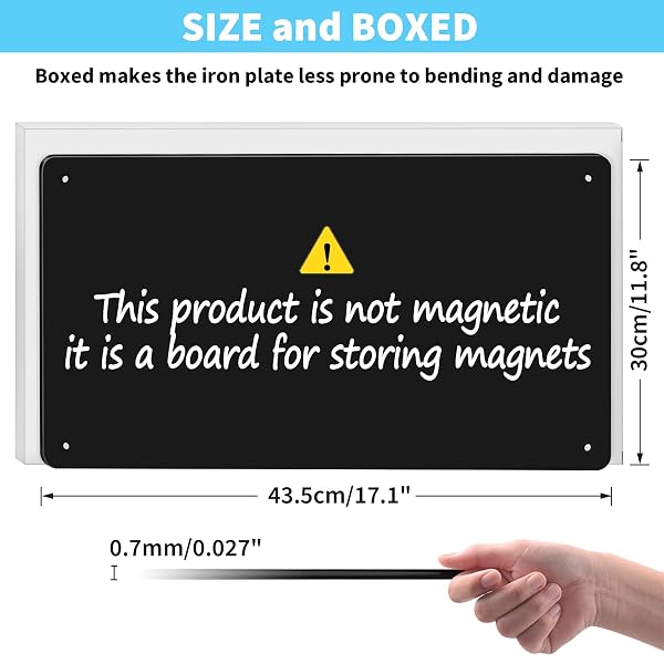 17.7″ X 11.8″ BLACK METAL MAGNETIC BOARD – MAGNET BULLETIN BOARD TO DISPLAY MAGNETIC LETTERS NUMBERS ANIMAL, POETRY, SPICE JARS, NOTES, PHOTOS, SUITABLE FOR WALL, REFRIGERATOR, CUBICLE, CABINET
