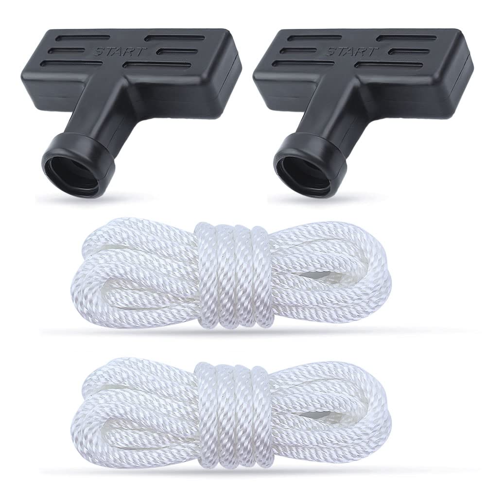 Haishine 2 x Recoil Starter Pull Handle Grip & Rope Kit For Honda GX160 GX200 GX120 GX110 Engine Motor Trimmer Brush Cutter 28461-ZH8-013