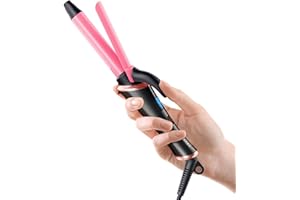 CIVEYA Travel Curling Iron 3/4 Inch, Mini Curling Iron with 5 Heat Settings, Argan Oil Infused Barrel, Dual Voltage, Auto-Off, for Short Hair, Size 0.75 Inch, Ceramic Tourmaline, Curling Iron