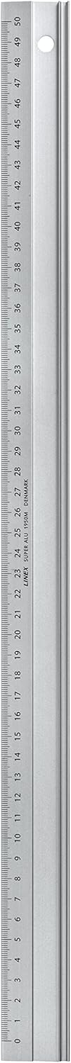 Linex 100413071 1950 Super M Series Aluminium Ruler 50 cm Scales in MM, with Slip Protection, Zeichenkante Cutting Edge and Aluminium - Image 3