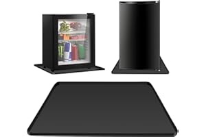 BEOFINEST Mini Fridge Silicone Drip Mat with Raised Edges, 23.6" x 23.6" x 0.8" Silicone Floor Protectors for Mini Refrigerator Freezer, Wine Cabinet, Dishwashers, dryers and Other Appliances (Black)
