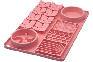 Evenco Slow Feeder Bowl, Silicone Lick Mat with Suction Cups for Dog Cat, Snuffle Mat for Pet Smell Training, Puzzle Toys for Bored Puppy, Interactive Sniff Mat for Slow Eating and Keep Busy, Pink