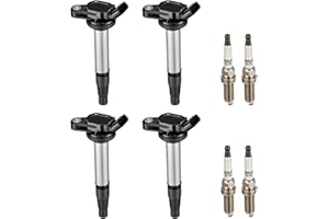 SPEEDTUN UF596 Ignition Coil Packs & 93501 Iridium Spark Plugs Set Of 4 Compatible With Toyota Corolla Matrix Prius Lexus CT200h Scion xD Replacement for UF596 UF619 909190-2252, 1.8L L4