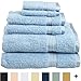 Superior Egyptian Cotton 6-Piece Towel Set, Bathroom Essentials, Towels For Bathroom, Apartment, Airbnb, Guest Bath, Face, Hand, Bath Towels, Washcloths, Absorbent, Fast Drying, Light Blue